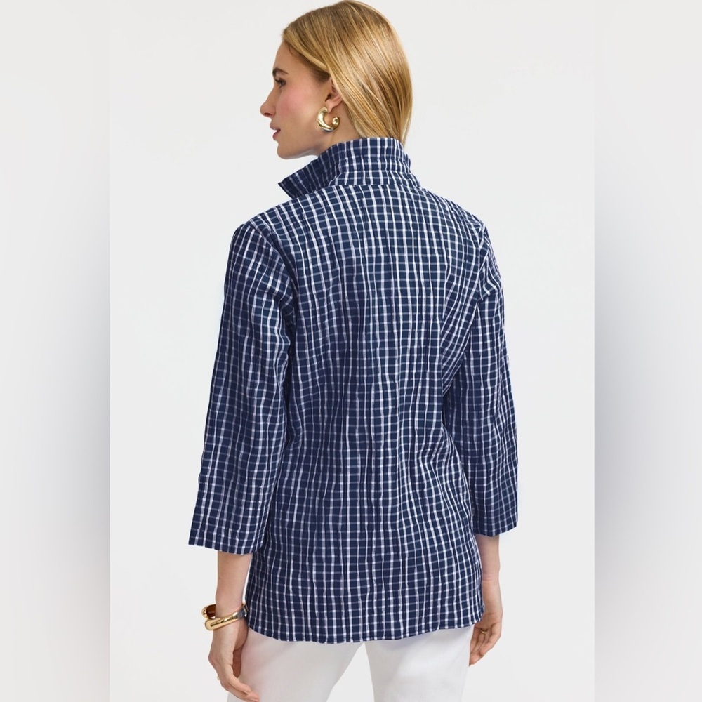 NWOT Foxcroft Carolina Crinkle 3/4 Sleeve Shirt - Picture 14 of 16